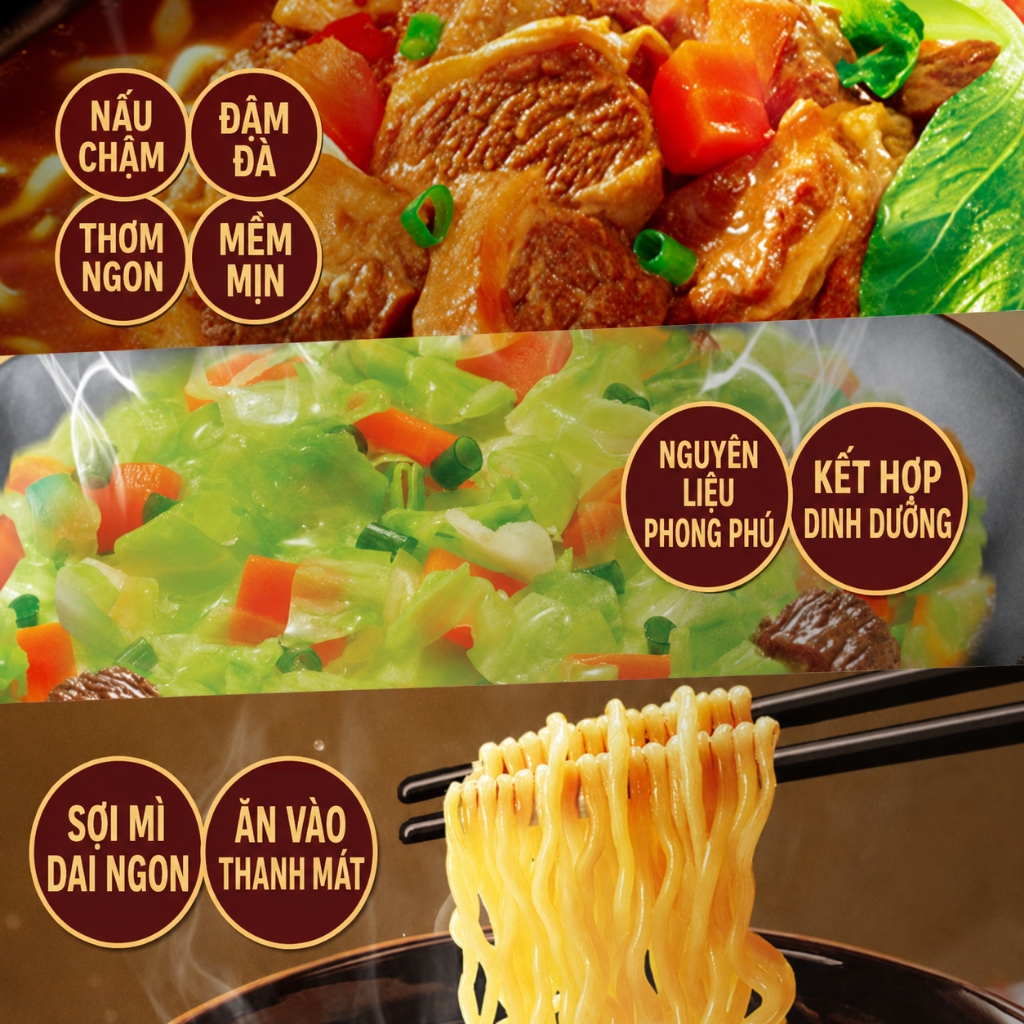 Lốc 5 gói mì ăn liền KANG SHI FU vị bò hầm, Nước dùng đậm đà, thơm ngon hấp dẫn, 106g/gói