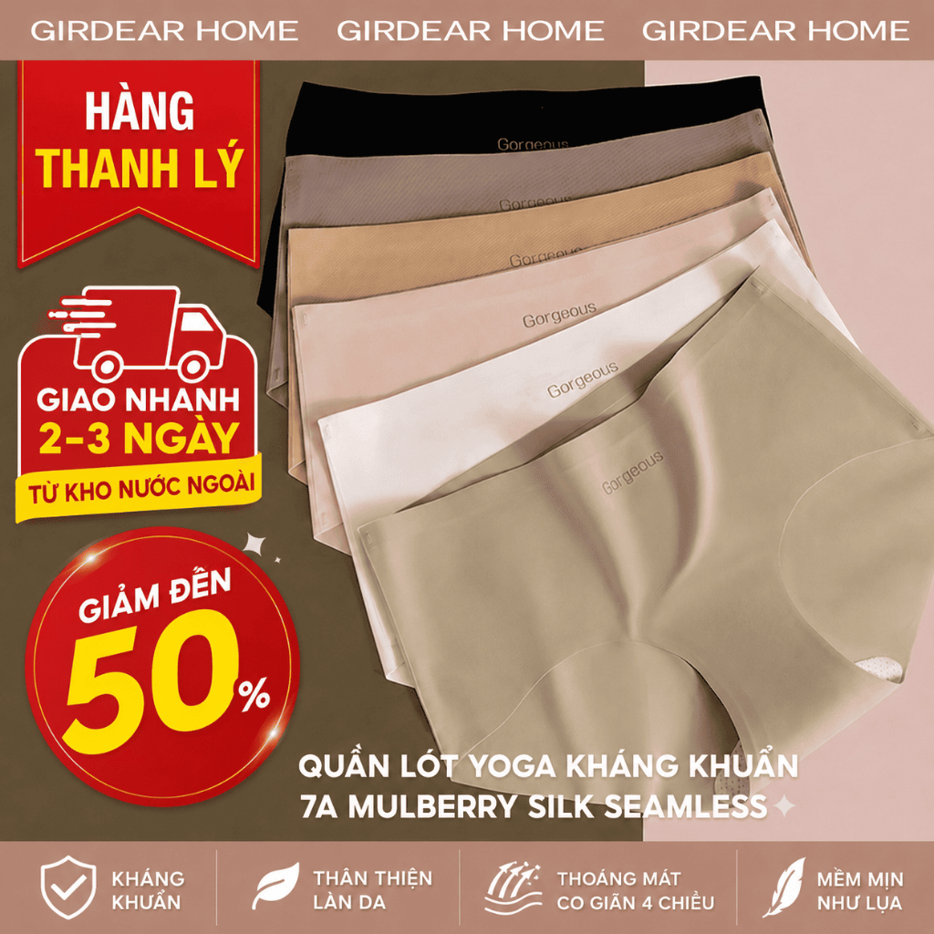 【🔥Hàng thanh lý】Girdear Home Quần Lót Tập Yoga Cho Nữ - Chống Khuẩn, Co Giãn Tốt, Thoáng Khí siêu mỏng quần lót nữ không viền quần lót ,GH47