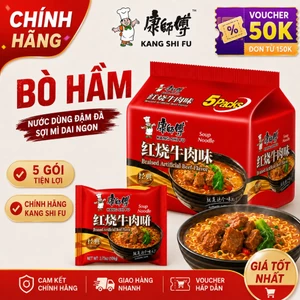 Lốc 5 gói mì ăn liền KANG SHI FU vị bò hầm, Nước dùng đậm đà, thơm ngon hấp dẫn, 106g/gói