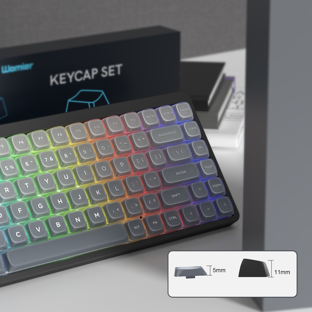 Womier Cấu Hình Thấp Thạch 127 Phím Tùy Chỉnh Matte Gradient Shadow Keycaps Bộ Cho Cherry / Gateron MX Switch Bàn Phím Cơ | BigBuy360 - bigbuy360.vn