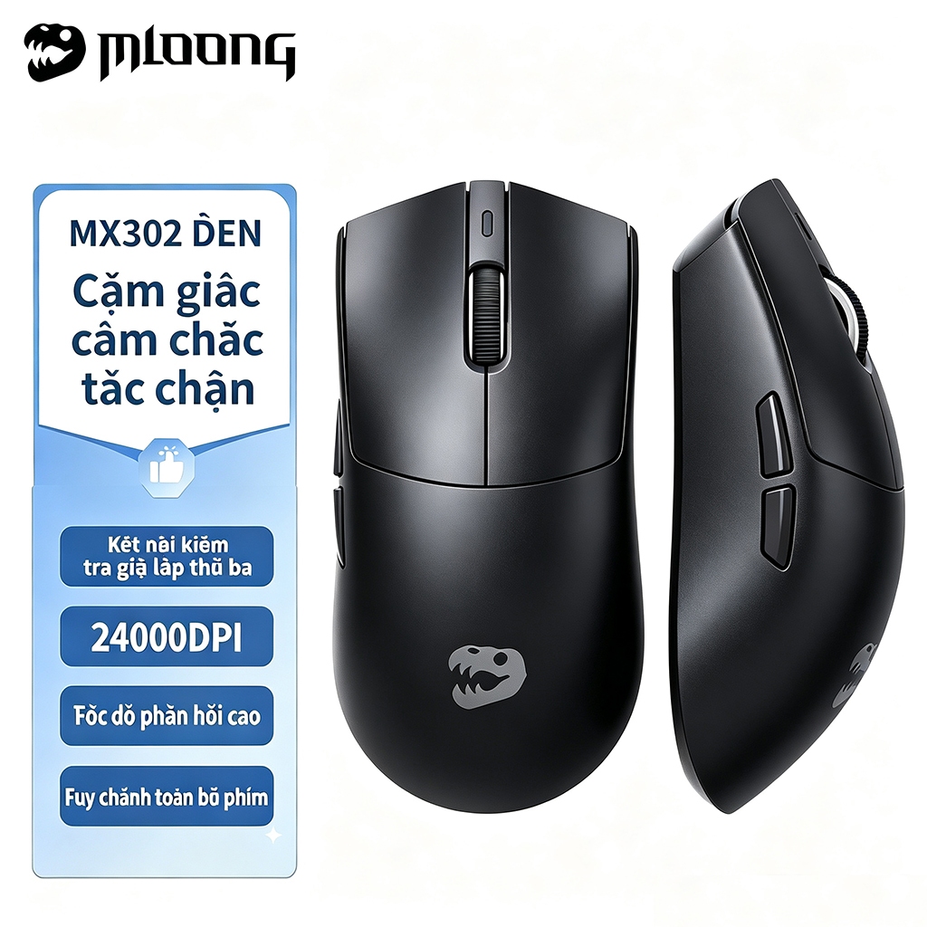 Chuột chơi game Mloong MX302 24.000DPI Công thái học Nhẹ được thiết kế cho các trò chơi FPS Độ trễ siêu thấp cho trải nghiệm thể thao điện tử tối ưu