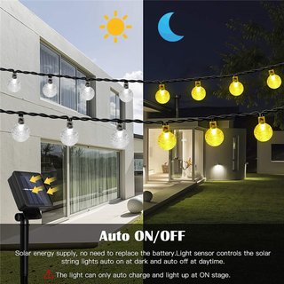 Đèn dây LED bóng bong bóng chạy bằng năng lượng mặt trời Đèn dây ngoài trời chống nước Sân vườn Đèn cổ tích, Đèn ngủ trắng ấm áp dành cho doanh nhân Tiệc Giáng sinh Ambiance Trang trí lãng mạn
