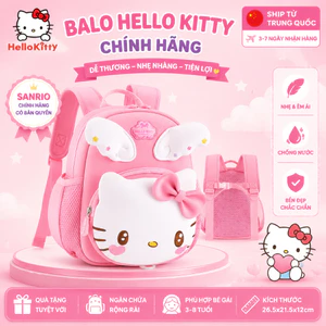 🏆 Sanrio Official Balo Học Sinh HelloKitty - Chống Thấm Nước - Freeship - Giảm 20%