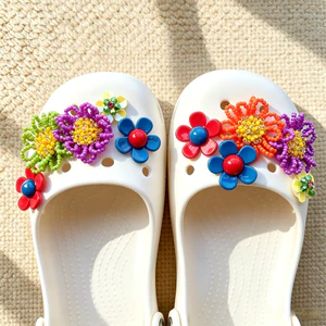 10 Chiếc Nữ Bé Gái Tắc Sandal Giày DIY Quyến Rũ Phong Cách Hawaii Macaron Hoa Nút Lỗ Giày Trang Trí Bộ Phụ Kiện Quà Tặng