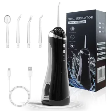 Máy Tăm Nước Cầm Tay - Tăm Nước Vệ Sinh Răng Miệng Hàng Chính[Kèm củ sạc, hộp đựng đầu xịt x4]