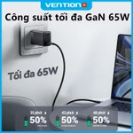 Vention Củ sạc nhanh GaN 65W -  3 cổng (2 USB-C + 1 USB-A) hỗ trợ PD 3.0, QC 4.0, PPS -  Sạc Nhanh Laptop/phone 17/16/15/14/13/12/11/Pad - Hàng Chính Hãng — ảnh 3