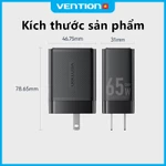 Vention Củ sạc nhanh GaN 65W -  3 cổng (2 USB-C + 1 USB-A) hỗ trợ PD 3.0, QC 4.0, PPS -  Sạc Nhanh Laptop/phone 17/16/15/14/13/12/11/Pad - Hàng Chính Hãng — ảnh 8