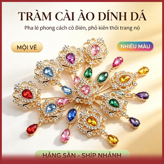 Trâm Cài Áo Đính Đá Pha Lê Phong Cách Cổ Điển | Cài Áo Vest Nữ Sang Trọng Phụ Kiện Thời Trang Cao Cấp