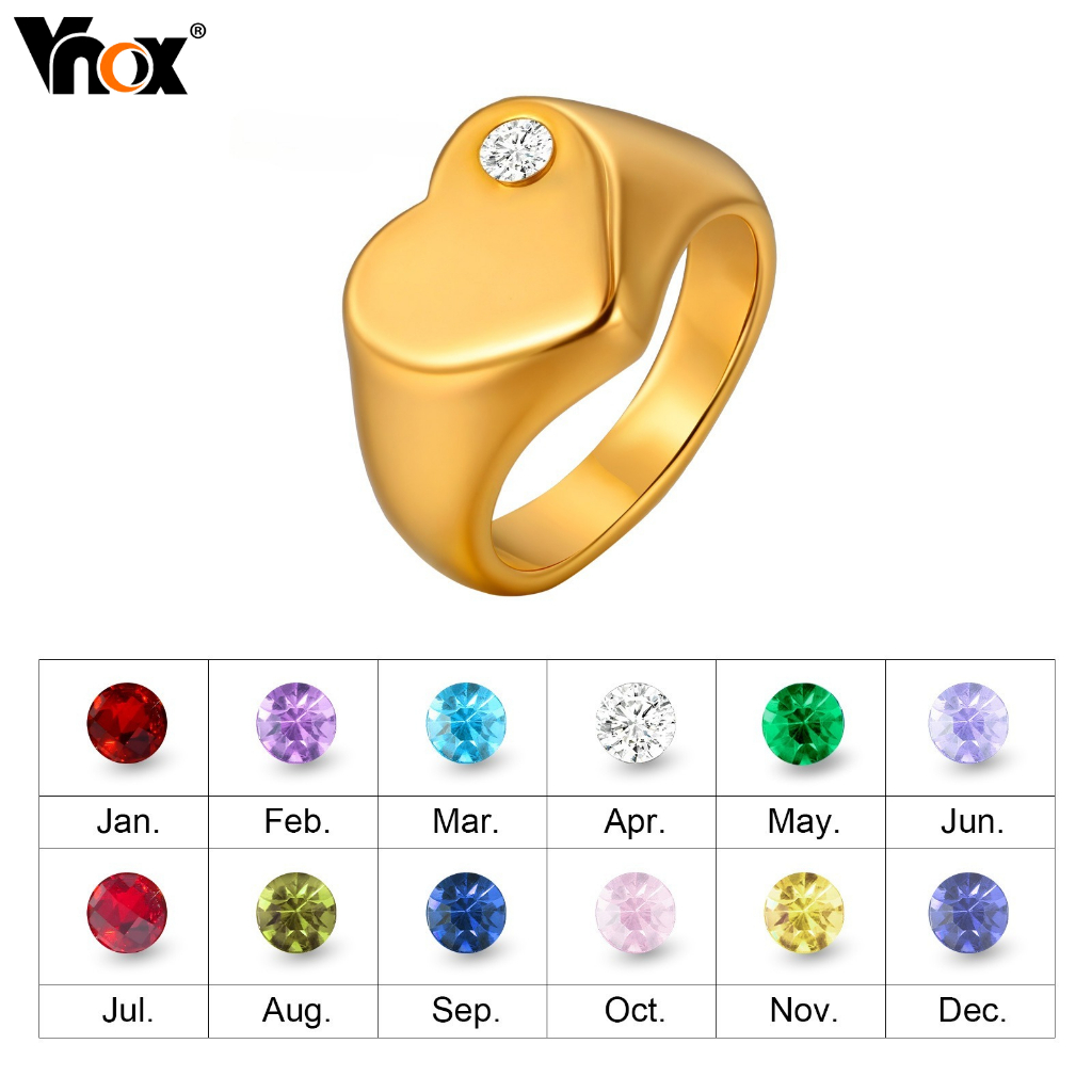 Women's Titanium Steel Ring, engravable by Vnox stores