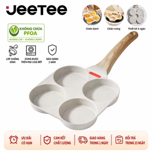 【Giá thấp lịch sử toàn shop】JEETEE Chảo Chống Dính 4 Ngăn Màu Be, Dùng Cho Bếp Từ, Chảo Chiên Trứng, Chảo Làm Pancake, Phủ Đá Maifan, Dùng Cho Mọi Loại Bếp