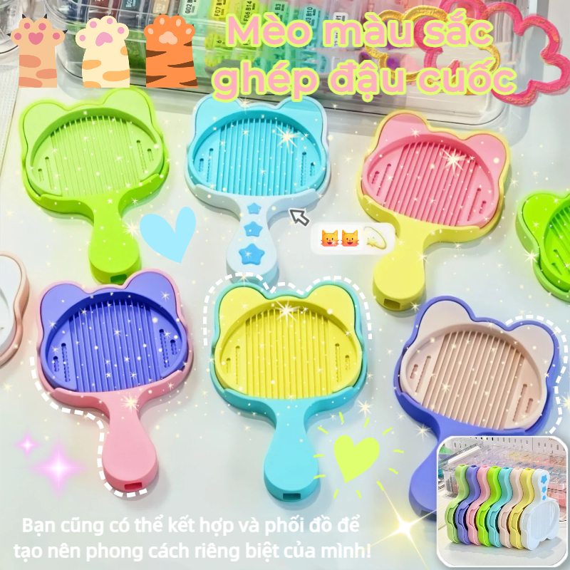 HIGHVIEWLS Khay căn chỉnh cầu chì mini 2.6mm, dụng cụ cầm tay nhựa hình mèo, công cụ cho hạt Perler