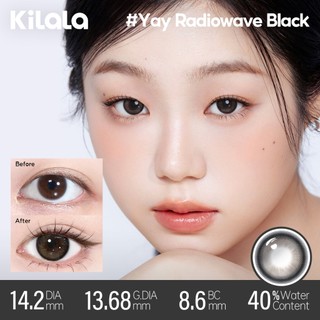 [ Combo ] Kính áp tròng màu Kilala + 60ml Nước ngâm lens Nâu Đen White Peach Brown/Pearly Grey lens cận 6 tháng DIA 14.2mm có độ (0-7) [Giá 2 chiếc lens ]