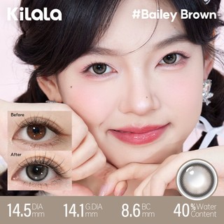 [ Combo ] Kính áp tròng màu Kilala + 60ml Nước ngâm lens Nâu Đen White Peach Brown/Pearly Grey lens cận 6 tháng DIA 14.2mm có độ (0-7) [Giá 2 chiếc lens ]