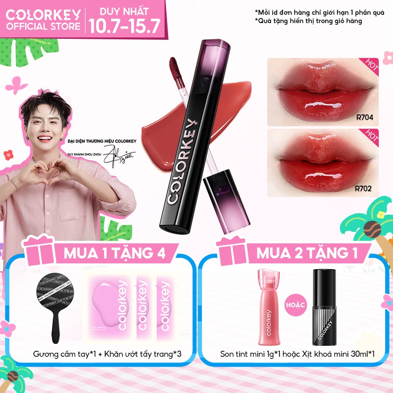 Son Bóng COLORKEY, Gương Bóng Căng Mọng, Lâu Trôi 2.5g