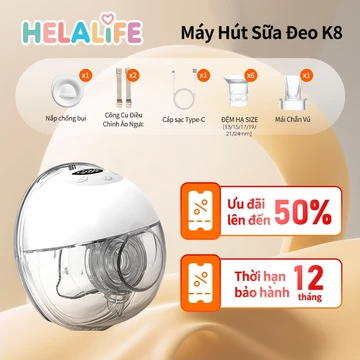 Máy hút sữa có thể đeo bằng điện Helalife K8pro Máy hút sữa rảnh tay cầm tay