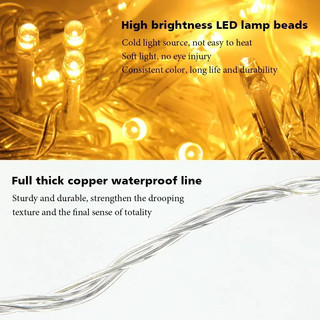 100LED 10M Dây LED Cổ Tích Đèn Tiệc Giáng Sinh Vòng Hoa Cưới Sân Vườn Sân Nhà Lễ Hội Sân Cổ Tích Đèn Trang Trí AC 110V 220V Dải Đèn LED