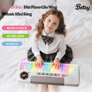Đàn piano 37 phím thông minh cầu vồng BESY, được trang bị đèn báo đầy màu sắc phát sáng và phát âm thanh khi ép. Thích hợp cho trẻ em, người mới bắt đầu và trẻ sơ sinh. Tính năng intel