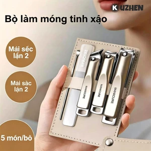 Bộ cắt móng tay KUZHEN Chuyên nghiệp 5 hoặc 10 chiếc có túi da xoay Bộ dụng cụ làm móng tay để chăm sóc Salon tại nhà HOT