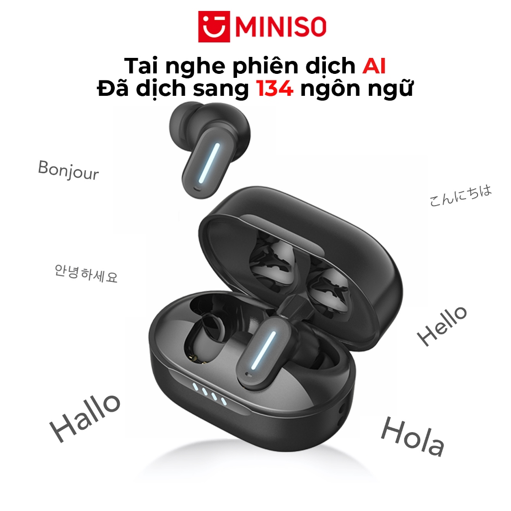 MINISO MS132 Tai Nghe Phiên Dịch Al Tai nghe không dây nhét tai Bluetooth 6.0 nghe Bluetooth chống ồn Màn hình LED đa năng Chất lượng âm thanh Hi-Fi Tương thích với iOS / Android / PC | BigBuy360 - bigbuy360.vn
