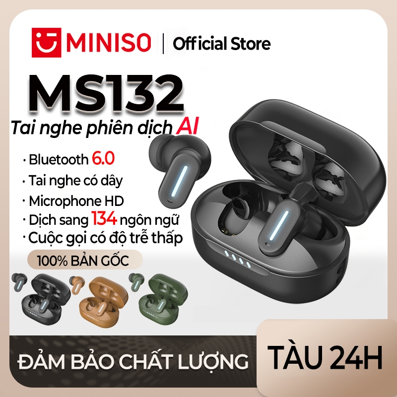 MINISO MS132 Tai Nghe Phiên Dịch Al Tai nghe không dây nhét tai Bluetooth 6.0 nghe Bluetooth chống ồn Màn hình LED đa năng Chất lượng âm thanh Hi-Fi Tương thích với iOS / Android / PC | BigBuy360 - bigbuy360.vn