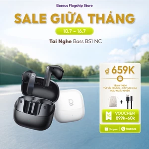 Tai Nghe Baseus BS1 NC Chuẩn Studio Bluetooth 6.0 Gấp Đôi Bass – Chống Nước, Pin 40 Giờ, Nghe Cực Phê, Gọi Cực Đã Với 6 Mic Lọc Ồn Đỉnh