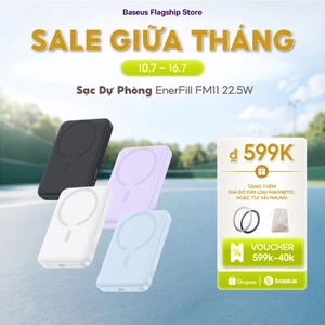 Sạc dự phòng 22.5W FM11 Baseus không dây mini 10000mah có nam châm tự động bật/ tắt thích hợp