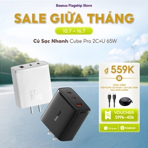 Bộ sạc USB Type C sạc nhanh Baseus 65W GaN cho máy tính xách tay, forTablets