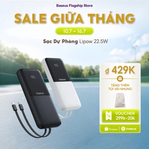 【Pin Sạc Dự Phòng Có Thể Đặt Hàng】Baseus Lipow Dual-Cable Power Bank với màn hình kỹ thuật số 10000 / 20000mAh 22,5W