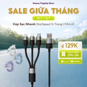 Baseus 3 trong 1 USB C 3.5A Cáp sạc Micro Type C