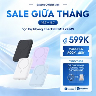 Pin sạc dự phòng không dây FM11 22.5W BASEUS 10000mah mini có nam châm thích hợp cho phone