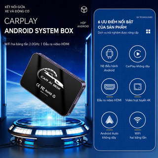 8 + 64GB Android Ai Box Carplay Apple không dây Android 13  Bộ chuyển đổi CarPlay có dây sang không dây