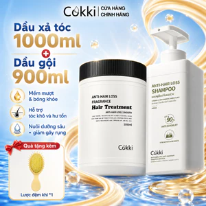 Dầu xả tóc hư tổn Cokki Repair 1.000ml-Contains Chiết xuất dừa, Keratin & Collagen, Giảm gãy rụng, Nhanh chóng Nuôi dưỡng tóc mịn màng, Chai lớn Tiết kiệm chi phí