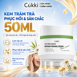 Kem Dưỡng Tràm Trà Cokki 50ml – Kem Dưỡng Ẩm Kiềm Dầu Cho Da Mụn – Cấp Ẩm 72H, Thấm Nhanh Không Nhờn – Peptide Chống Nhăn & Niacinamide Sáng Da & Squa