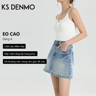Váy Denim Chữ A Lưng Cao Cho Nữ - Thiết Kế Formbody, Chống Chói