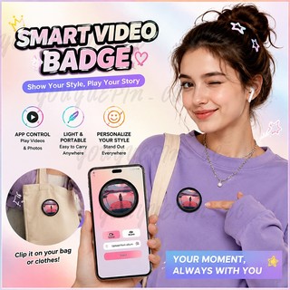 Anime E-Badge Hiển Thị Pin Màn Hình Cảm Ứng 1.7 Inch Nút LED Màn Hình Cảm Ứng Khung Ảnh Có Video Phát Lại