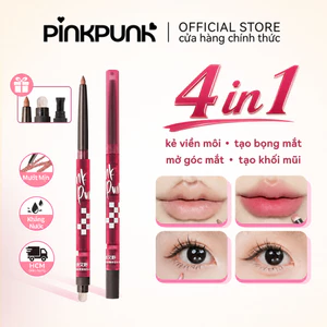 Bút Chì Kẻ Viền Môi PinkPunk 4 in 1 kẻ Bọng Mắt Mở Góc Mắt Tạo Khối Mũi Sáp Kết Cấu Căng Mọng 0.25g