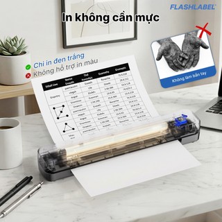 Máy in hình xăm FlashLabel C80S Máy In Nhiệt a4 Mini, Máy in di động khổ A4, Độ phân giải in 203dpi