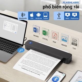 Máy in hình xăm FlashLabel C80S Máy In Nhiệt a4 Mini, Máy in di động khổ A4, Độ phân giải in 203dpi