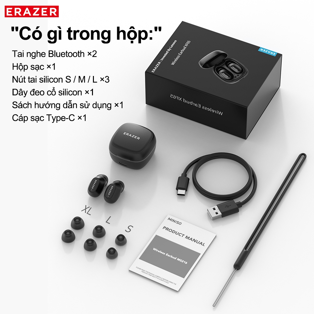 Tai nghe Bluetooth Erazer XF65PRO AI Translation – Âm thanh độ phân giải cao LDAC, ANC sâu, Dịch thuật cho 165 ngôn ngữ, Bluetooth 6.0 | BigBuy360 - bigbuy360.vn