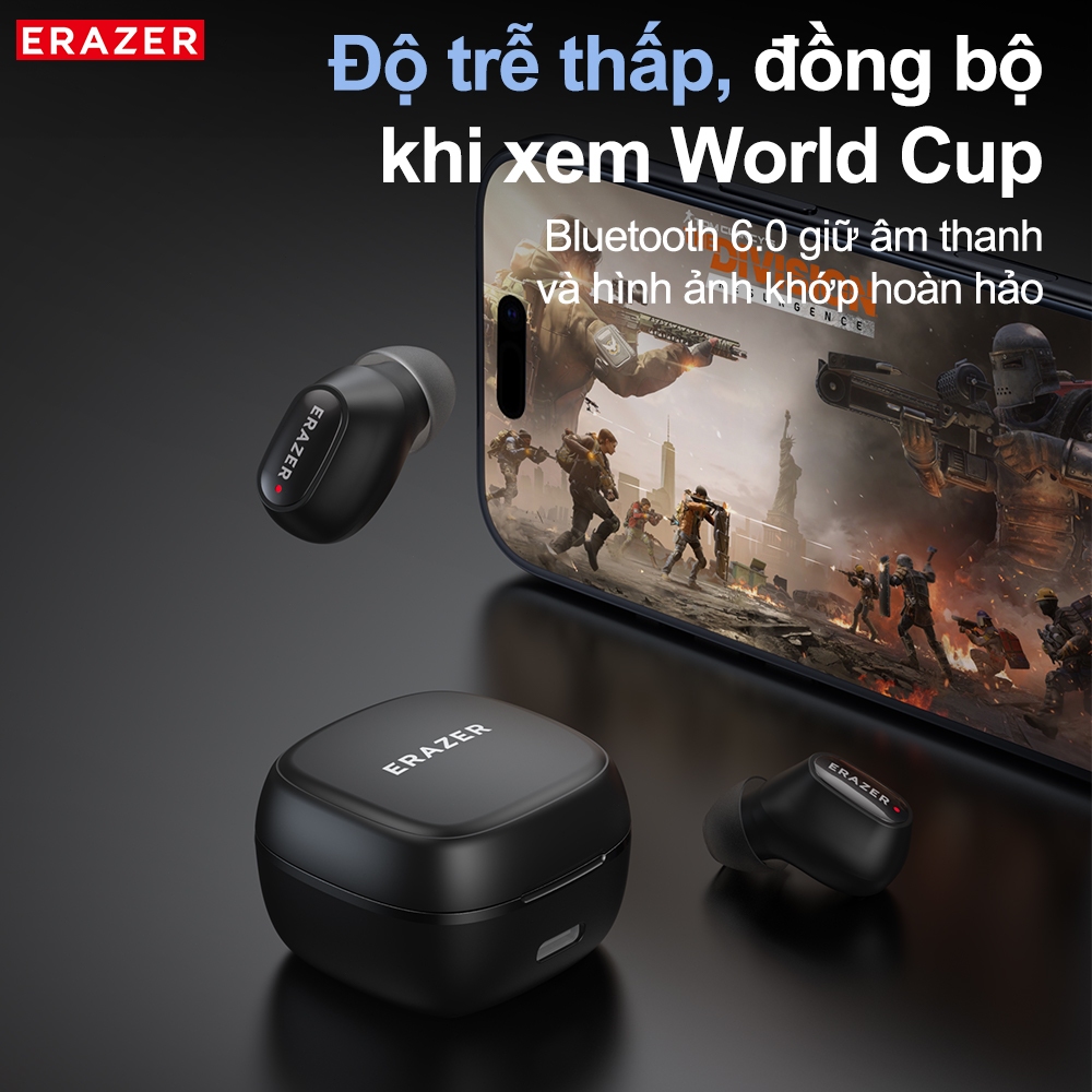 Tai nghe Bluetooth Erazer XF65PRO AI Translation – Âm thanh độ phân giải cao LDAC, ANC sâu, Dịch thuật cho 165 ngôn ngữ, Bluetooth 6.0 | BigBuy360 - bigbuy360.vn