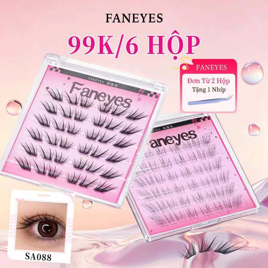 FANEYES 【99K/6hộp】Mi giả sẵn keo Mi giả tự dính dính tự nhiên siêu nhiều kiểu dáng mi giả dính chắc cong vút mi 3D dày dặn mềm mại