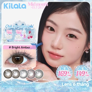 Kính áp tròng Kilala màu nâu CozyHazel/BrightAmber/MysticGrey/RosyPink  lens cận 6 tháng DIA 14.2mm có độ (0-7) 1 cặp