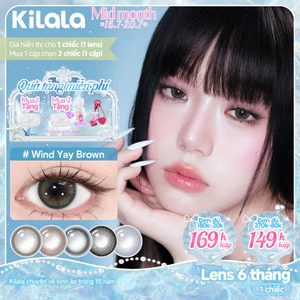 Kính áp tròng màu Kilala - Nâu Wind Yay Brown/ Xám Pearly Grey/ Đen Psychedelic Black lens cận 6 tháng DIA 14.2mm có độ (0-7) Ocean Pearl Collection[Giá 1 chiếc lens ]