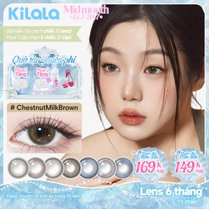 Kính áp tròng màu Kilala Nâu ChestnutMilkBrown/Icy Blue/ Đen Psychedelic Black lens cận 6 tháng DIA 14.2-14.5mm có độ (0-7)[Giá 1 chiếc lens ]