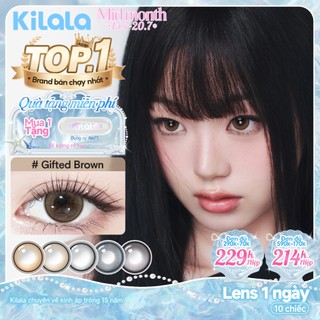 10 chiếc Kính áp tròng Kilala lens 1 ngày màu nâu Top Heroine Purple/Film Girl Blue/Gifted Grey/Gifted Brown/Galaxy Theater Grey/  Genius Brown DIA 14.0mm-14.5mm có độ (0-7)