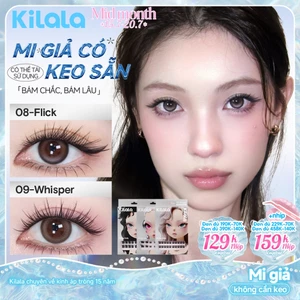 Kilala Mi giả sẵn keo Lông mi giả tự dính Edgy Dolly Eyelashes –không cần keo chiều dài：12-13/14mm Mi cong dày nổi bật, hiệu ứng mắt búp bê to tròn, sắc sảo ( Flick/ Whisper/ Fluff/ Mesh )