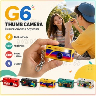 G6 Mini Retro Thumb Keychain Camera 1080P HD 0,96 'Inch Máy quay ảnh kỹ thuật số Hỗ trợ thẻ TF Máy ghi video với đèn pin