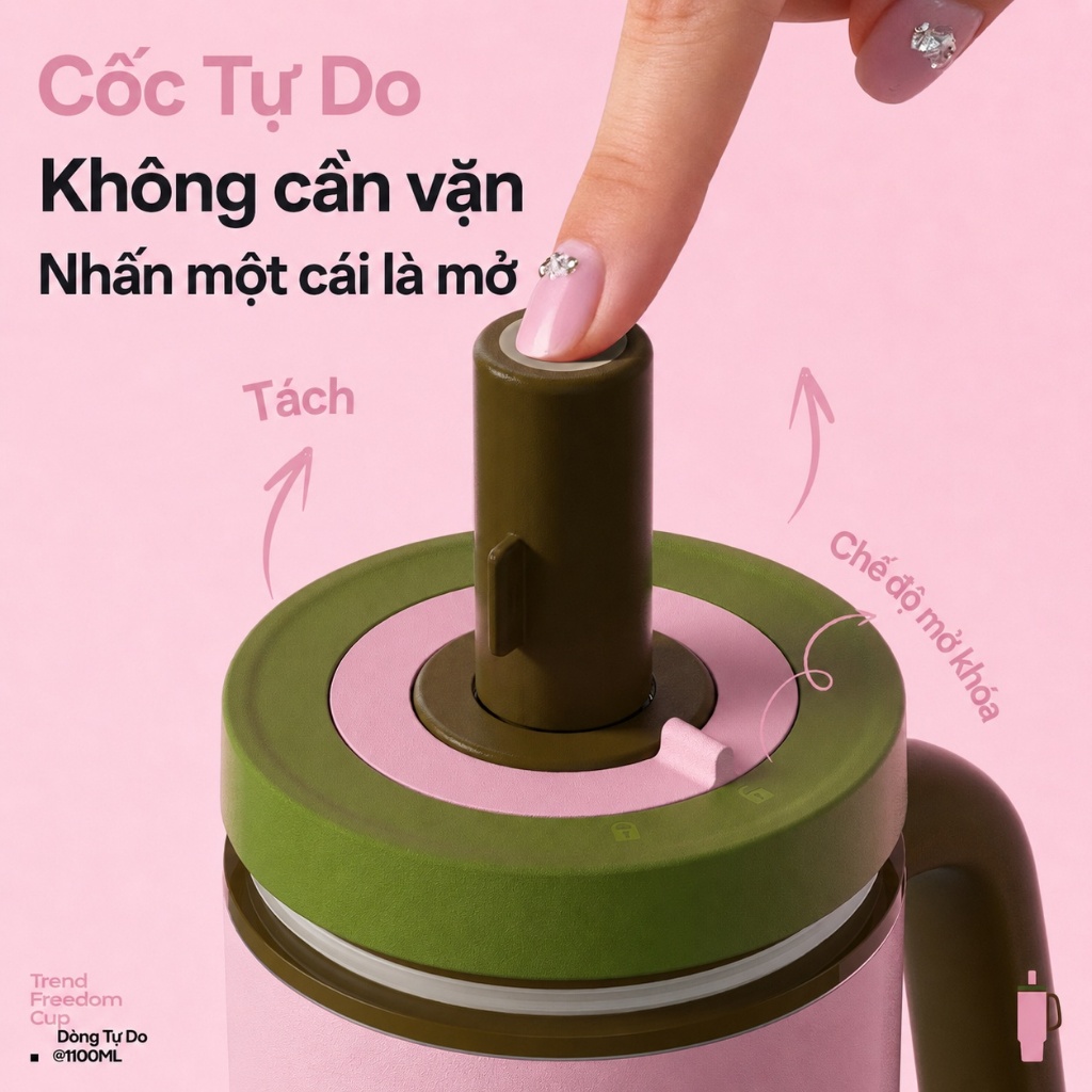 Sidagar 1100ML Đồ gốm bên trong Nắp có thể mở bằng một tay Xử lý thiết kế, thuận tiện để thực hiện khi đi ra ngoài | BigBuy360 - bigbuy360.vn