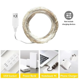 Đèn LED Dây 2M 20 LED USB Đèn Cổ Tích Nhà Cho Ngoài Trời Sân Vườn Chống Thấm Nước Nhà Giáng Sinh Một Phần Quà Tặng Năm Mới Tiệc Sân Cưới Trang Trí Tất Cả Các Mùa
