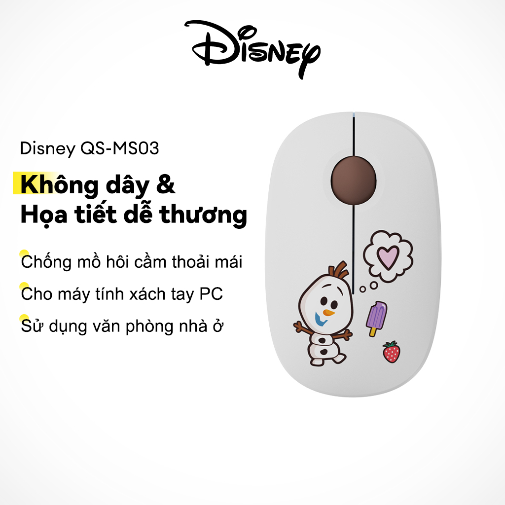 Chuột không dây Disney QS-MS03 Họa Tiết Dễ Thương Chống Mồ Hôi Tay Cầm Thoải Mái Cho Laptop PC Văn Phòng Sử Dụng Tại Nhà